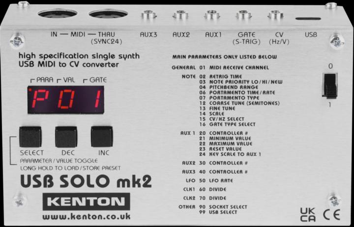 Kenton USB Solo mk2 Connects Vintage Synths to DAWs