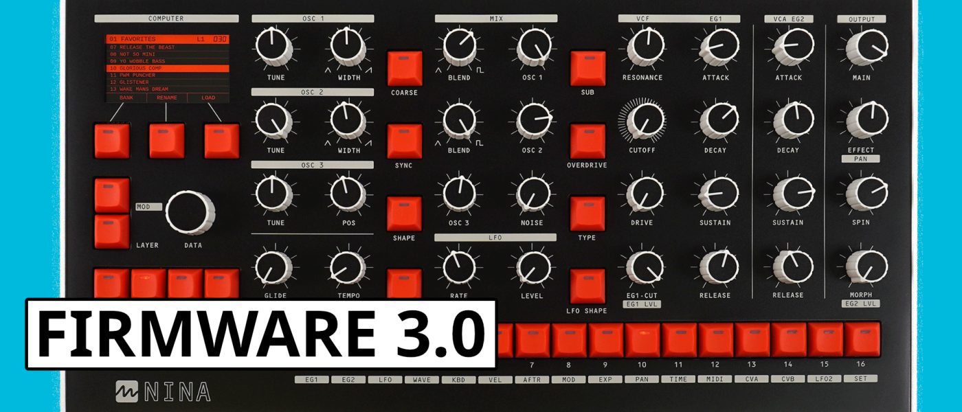 NINA firmware 3.0 adds 45 Braids macro oscillators