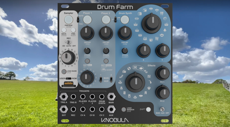 Knobula Drum Farm Eurorack Module Blends Synthesis and Sampling