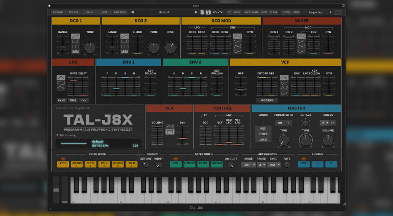 TAL-J8X Emulates Classic 1985 Roland JX-8P Synthesizer