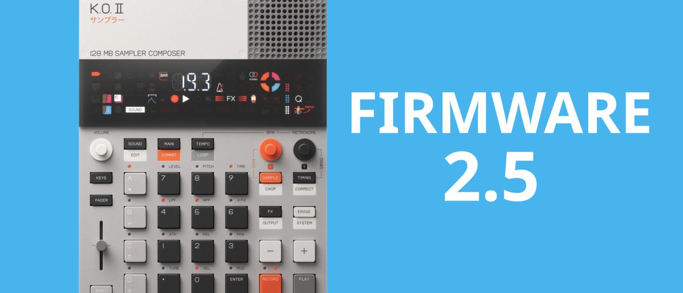 EP-133 K.O. II 2.5 Firmware: USB Audio & Reverse Added